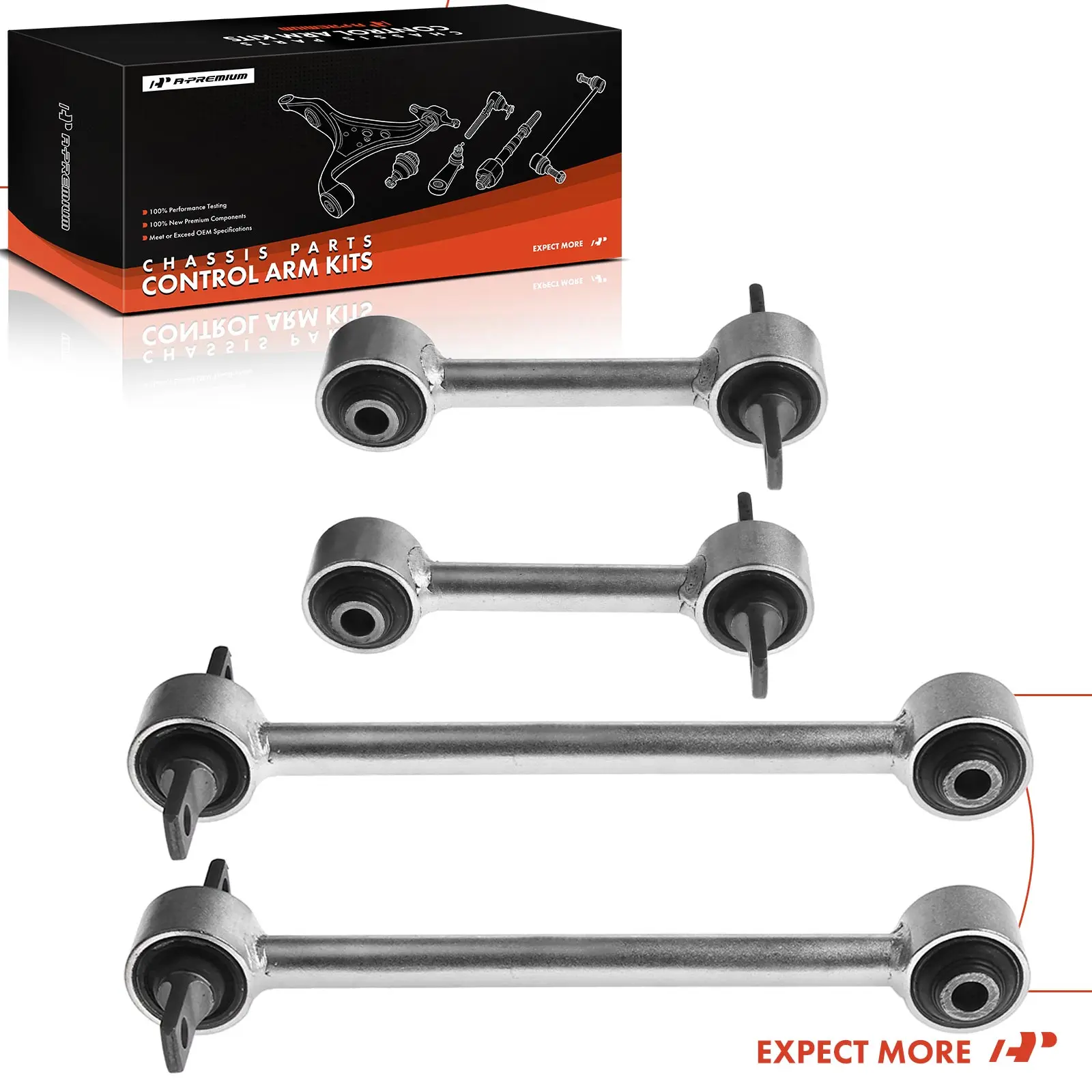 A-Premium 4x Rear Upper & Lower Suspension Control Arm with Bushing for Volvo S40 V40 2000-2004