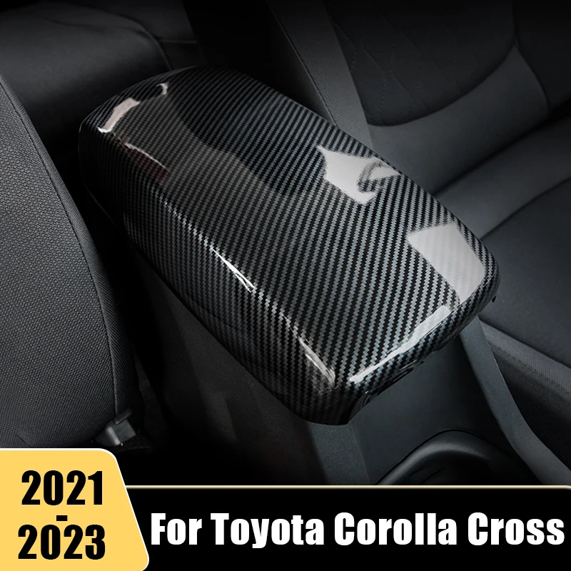 

For Toyota Corolla Cross XG10 2021 2022 2023 Hybrid ABS Car Central Armrest Storage Box Cover Trim Sticker Accessories Mouldings