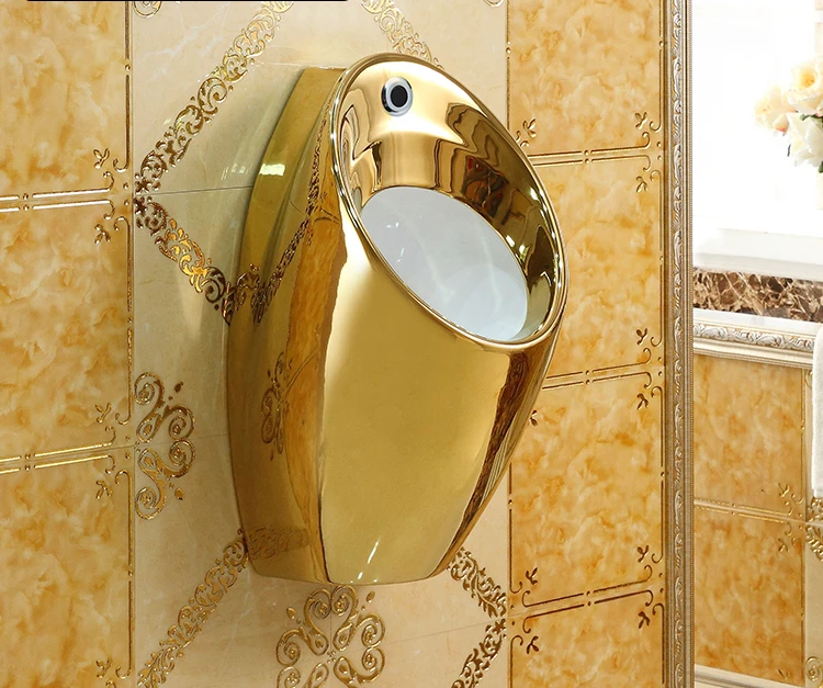 

Inductive urinal Household hotel gold urinal wall-mounted men's urinal wall-mounted urinal splash-proof urinal bag