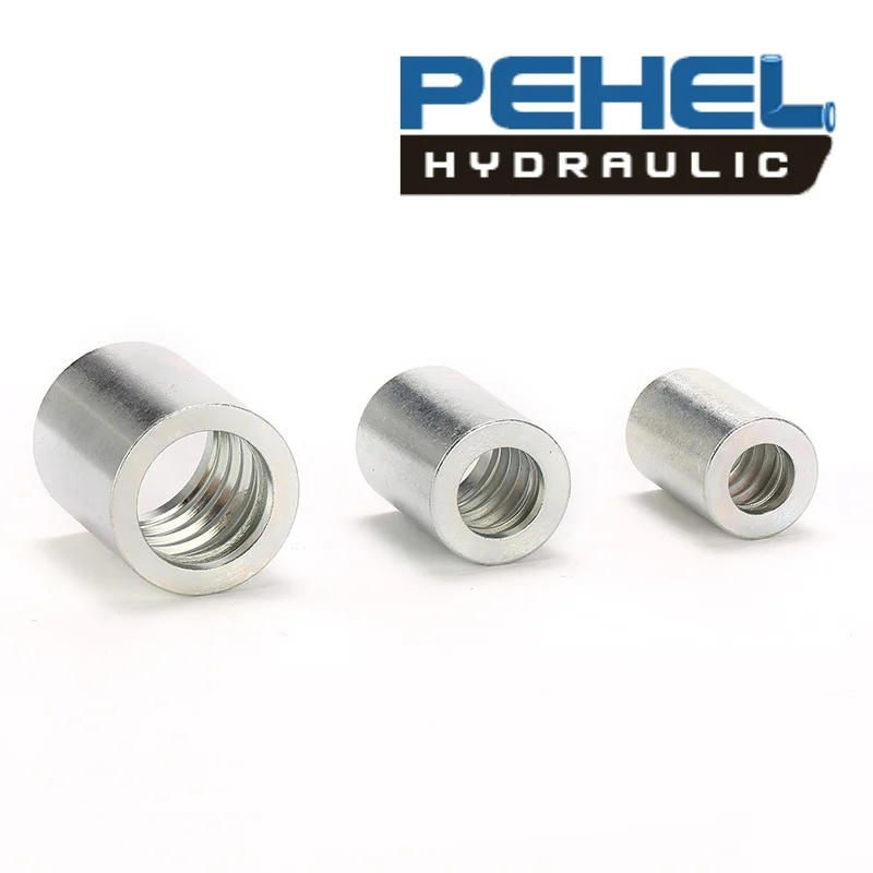 50pcs DN16 Ferrule for R1 1SN Hose Hydraulic Connector Crimped with 1/4'' Single Wire No-Skive Hose Fittings Length 37