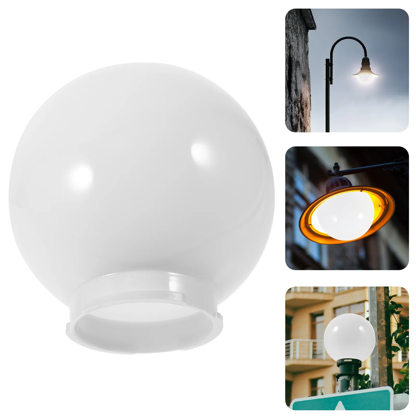 Ball Lampshade Suitable for Various Bulb Sizes Light Fixture Cover Clip Wall Globe Acrylic Patio