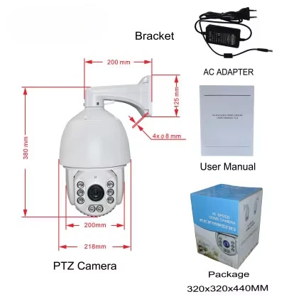 Tracciamento automatico PTZ 1080P 4MP/4K Telecamera IP Speed Dome Zoom ottico 20x Visione notturna Sensore CMOS App Tuya 4G Sicurezza esterna Cloud