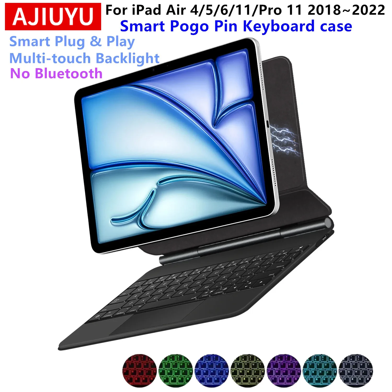 

Smart Plug & Play Magic Keyboard for iPad Air 11 inch M3 2025 Case for iPad Air 6 11 M2 Air 4 5 Pro 11" Multi-Touch Backlight