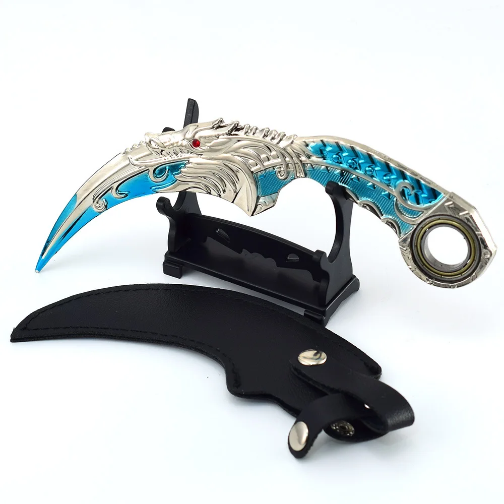 18cm Global Strike Blue Dragon Golden Dragon Claw Knife Toy Sword Cosplay Metal Knive Model Game Peripheral Kid Toy Gift for Boy