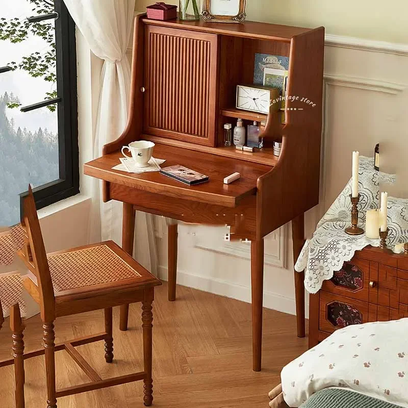 brown drawers dresser eithe stool women nordic Living Room Storage Dressing Table Mirror Bedroom Comoda Pra Quarto Furniture