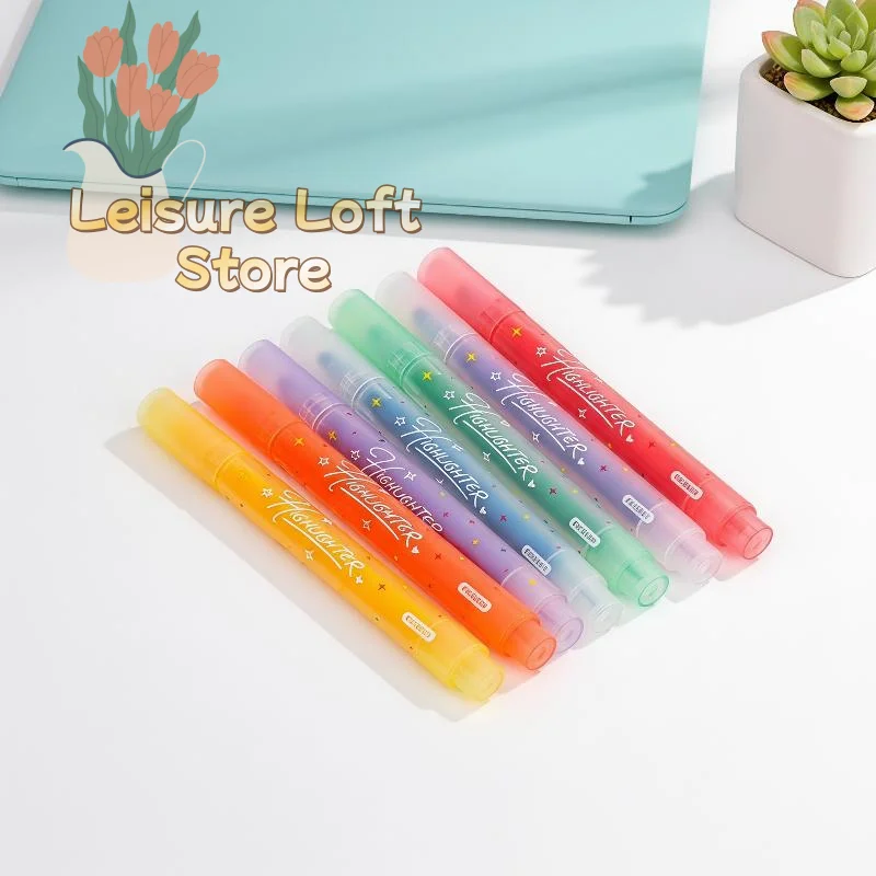 Candy Color Glitter Powder Stationery Set 3Pcs  Star Pattern Cute School Supplies for Office Daily Use