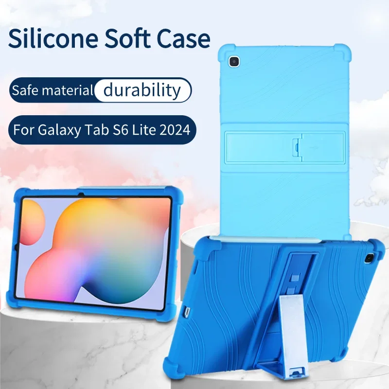 

Silicone Airbags Shockproof Cover For Samsung Galaxy Tab S6 Lite (2024) SM-P620 SM-P625 10.4" Tablet Case Adjustable Stand Funda