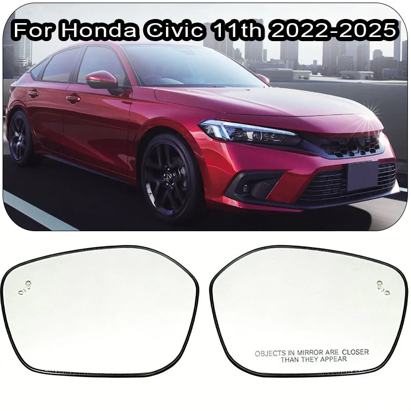 

Для Honda Civic 11-го поколения 2022-2025: Зеркальный элемент заднего вида с подогревом и системой обнаружения слепых зон