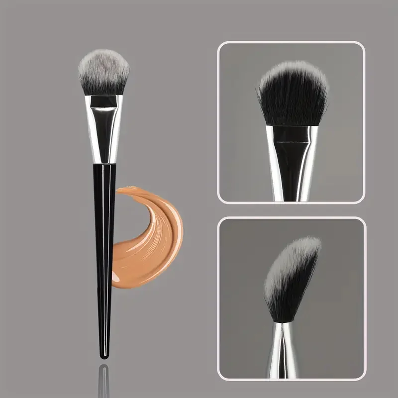 Tongue Shaped Makeup Blush Brushes 45° Angled Contour Concealer Brushes Nylon Bristles Flawless Foundation Blending Makeup Brush