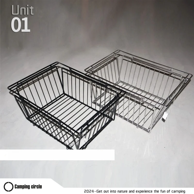 Folding Storage Basket For Camping IGT Lightweight Stainless Steel IGT Table Accessories Board Table Panel Storage Basket