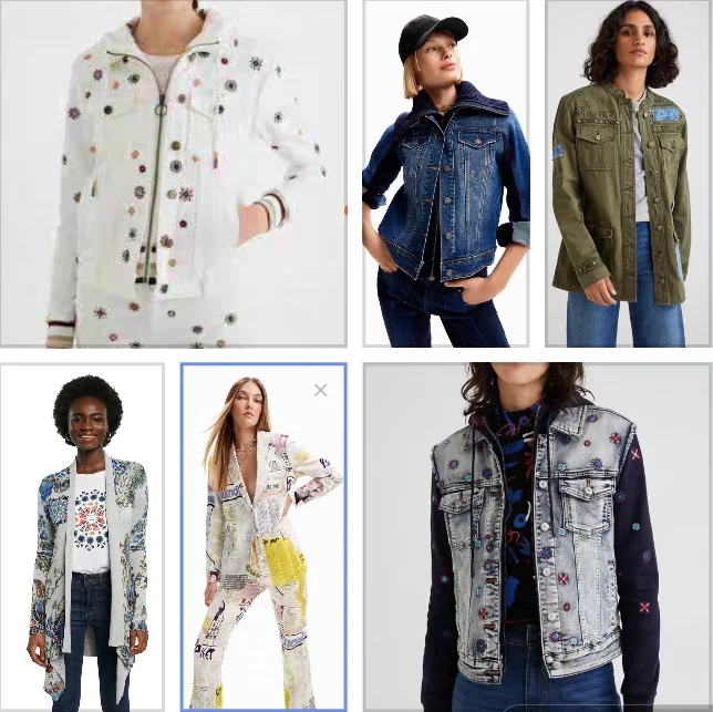Foreign trade original single Spanish new leopard patch stitching bead denim coat