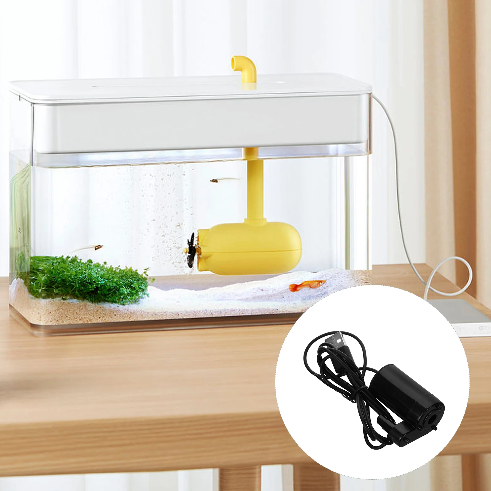 

USB Small Water Pump 1M DC Low Voltage Mini Submersible for Fish Tank Pond Fountain Garden Aquarium Ponds Plastic Fountains
