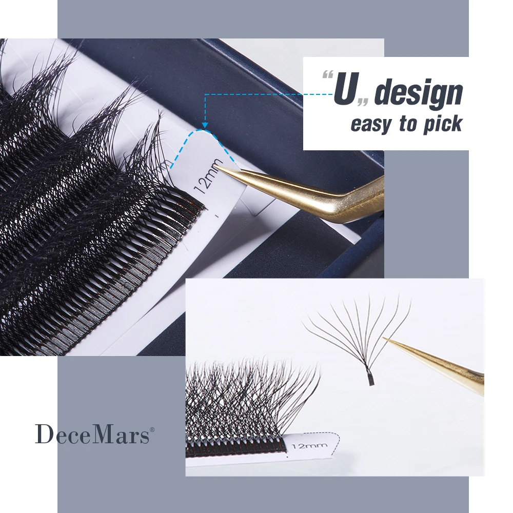 DeceMars New 10D - W Shaped Eyelash Extension (12 Lines/Tray)