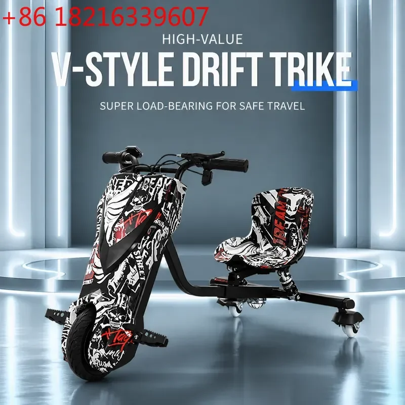 Electric Three Wheel Drift Car Outdoor Leisure Entertainment Facility Kart Amusement Park Ride On Scooter