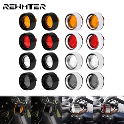 Motorcycle Turn Signal Indicator Light Bezels Visor Lens Trim Ring  Cover For Harley Touring Road King Dyna Sportster XL FXCW