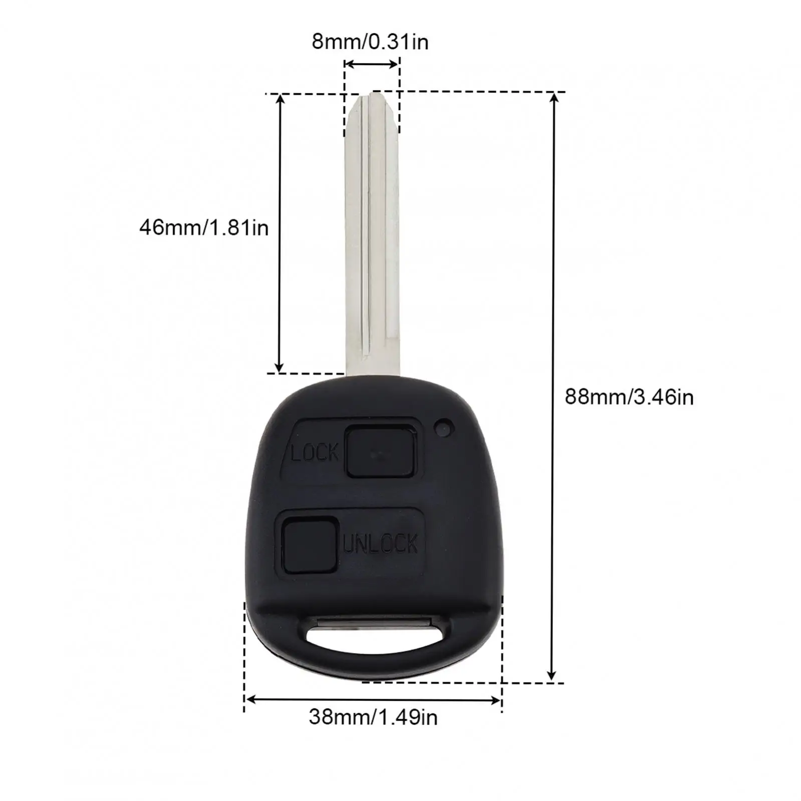 433Mhz 2 Buttons Car Remote key with TOY43 Blade Fit for Toyota RAV4 Prado Tarago Kluger Avensis 2003 - 2010