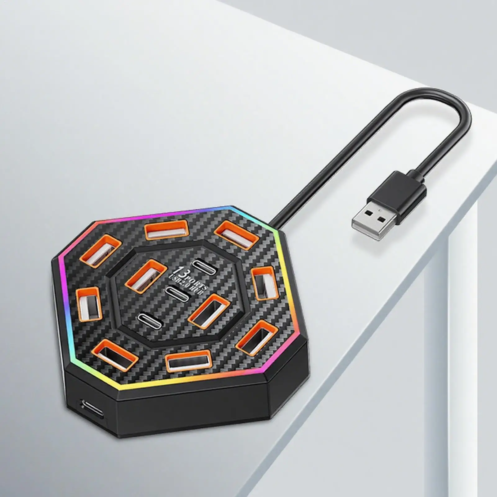 

Docking Station 13-Port USB Adapter Docking Station RGB Accessories Electric Working For Professionals College Students Adults