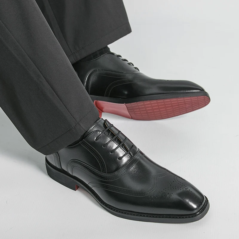 

Men Oxford Shoes PU Solid Color Low Heel Professional Classic Business Men Shoes Size 38-46