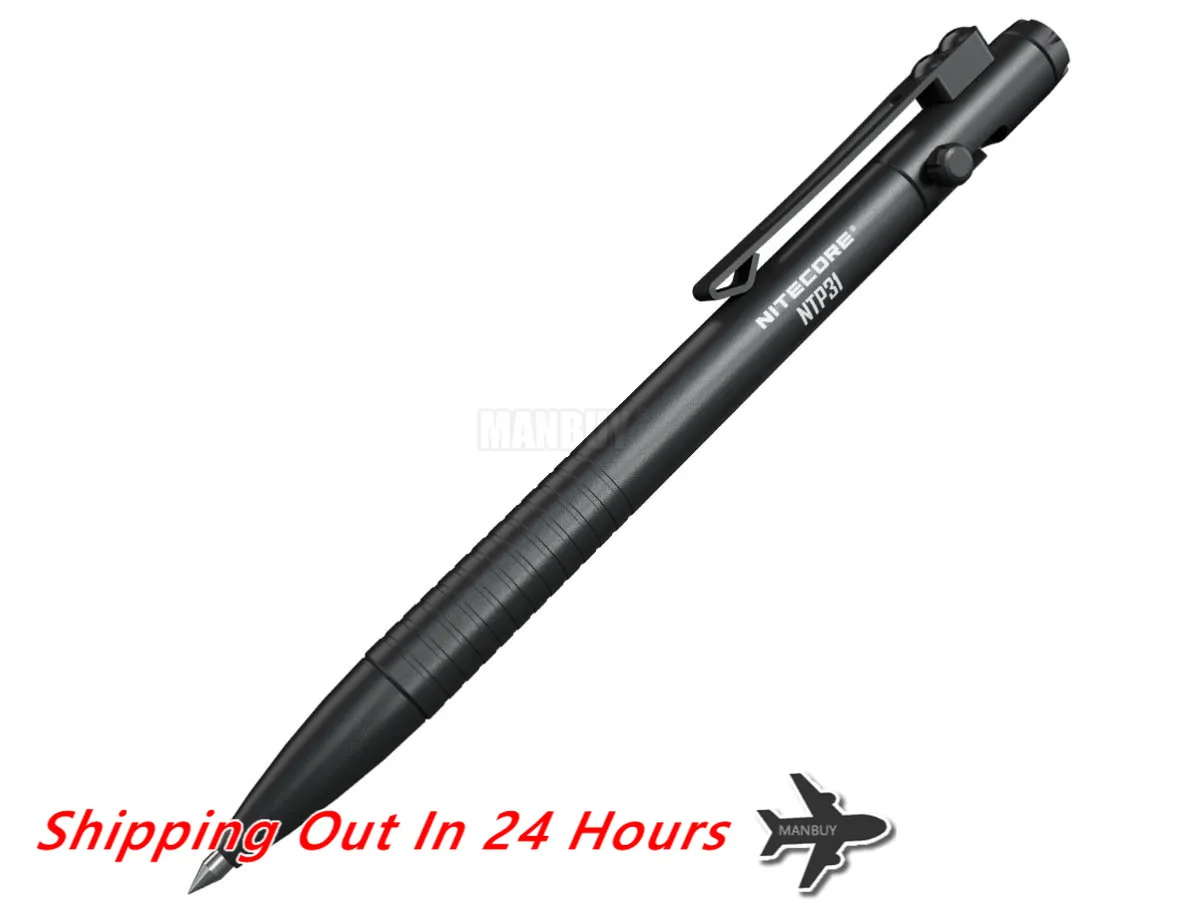 2024 wholesale NITECORE NTP31 Multifunctional Bolt Action Tactical Pen / Spare PenRefill Tungsten-steel Glass Breaker Tip