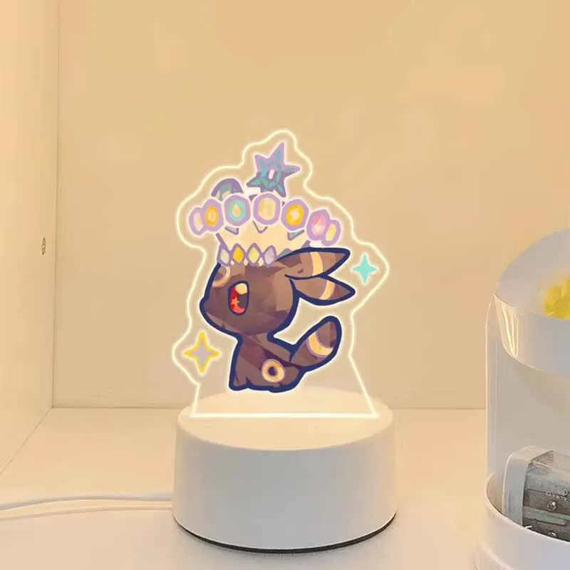 أنيمي البوكيمون فابوريون Eevee Vaporeon Espeon Jolteon Sylveon Glaceon Umbreon أحادية اللون ليلة ضوء سطح المكتب الديكور مصباح #6
