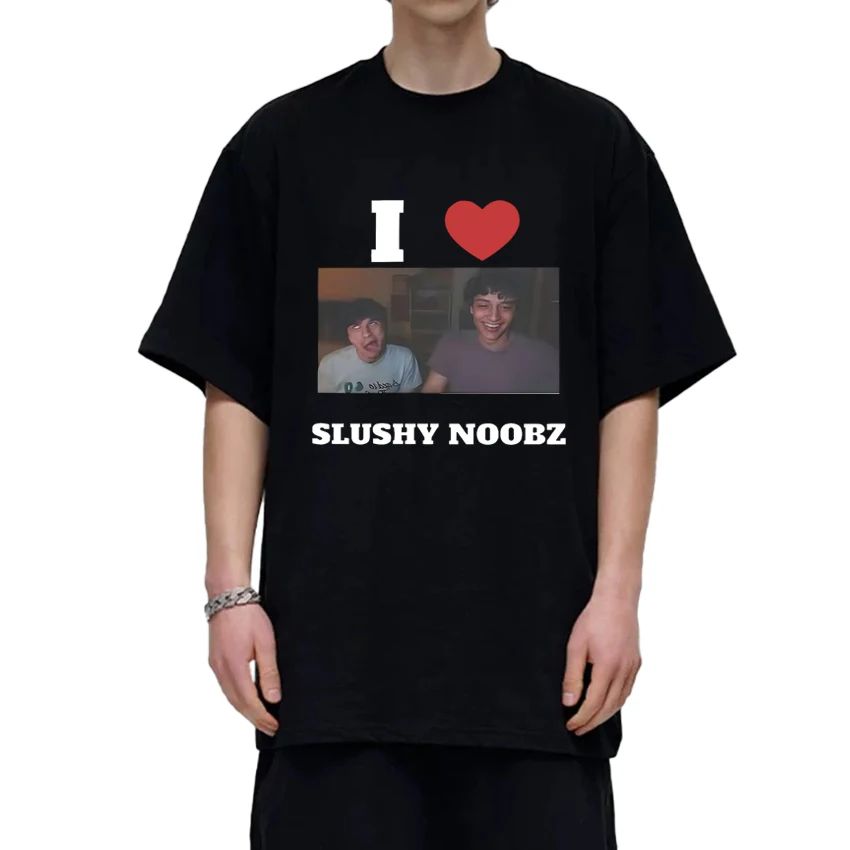 

Summer Trend Slushynoobz Love Graphic T Shirts Men Women Funny Oversized short sleeve T-shirt Unisex Fashion 100% Cotton Tops