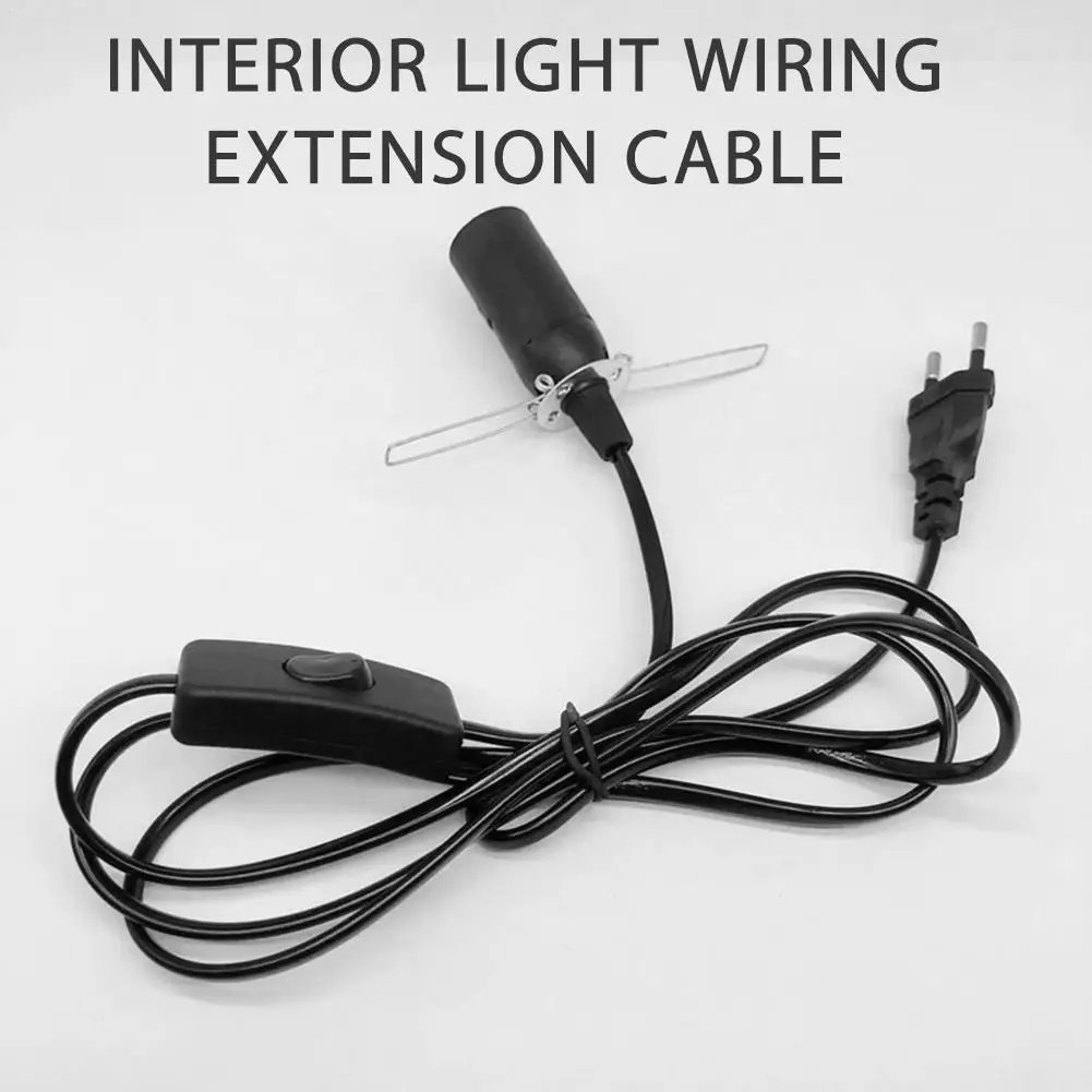 

EU Plug E14 Lamp Base Power Cord with Switch 1.8M Extension Wire for Salt Lamp Hanging LED Bulb Interior Light Socket Holder