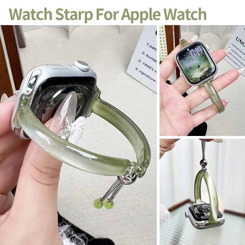 Cat Eye Stone Strap for Iwatch S11 10 9 8 7 6 5 4 3 Women Smartwatch Bracelet for Apple Watch 42mm Band 46mm 40 41 45 49 44 38mm