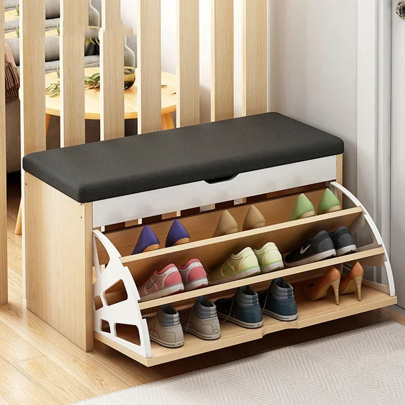 Vertical Storage Shoe Cabinets Stand Modern Holder Curioshoe Cabinets Stool Japanese Corridor Schoenen Opbergen Home Furnitures