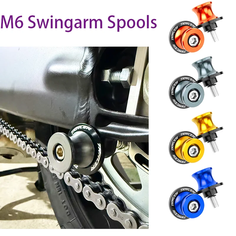 Tracer Motorcycle Swingarm Spools M6 6MM Stand Screws Bolt CNC Motorcycle Accessories for Yamaha Tracer7 Tracer9 900 700 7 9 GT