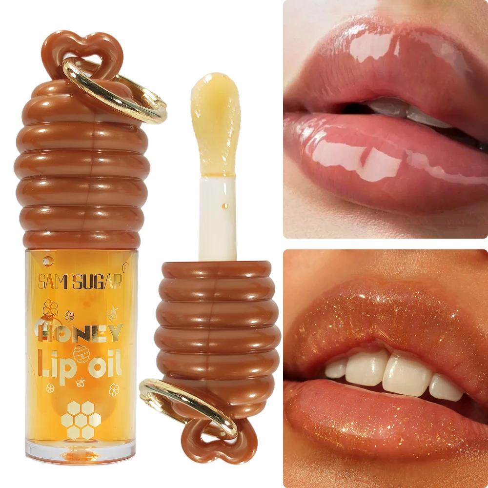 زيت الشفاه SAM SUGAR 2-Color Honey Essence رطوبة تدوم طويلاً، يقلل من خطوط الشفاه ملمع شفاه مرطب شفاف #3