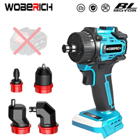 10MM Brushless Electric Screwdriver Hammer Cordless Drill Impact Multifunctional Power Tool （No battery）For Makita 18V Battery