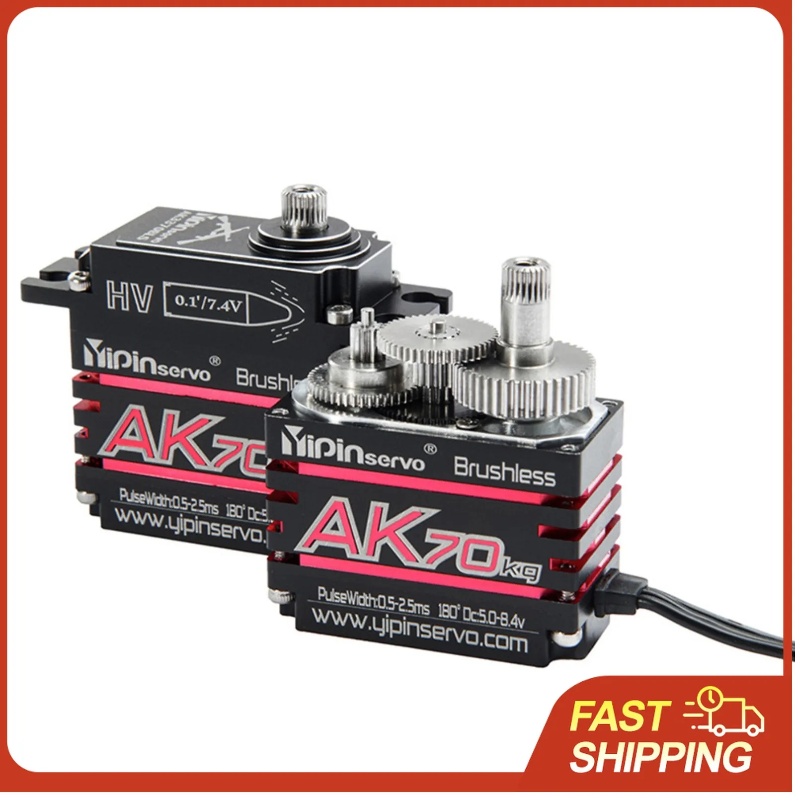 

YIPINServo AK70 70KG HV 180° Magnetic Induction Waterproof Brushless Digital Servos Replacement for 1/10 1/8 Model Car