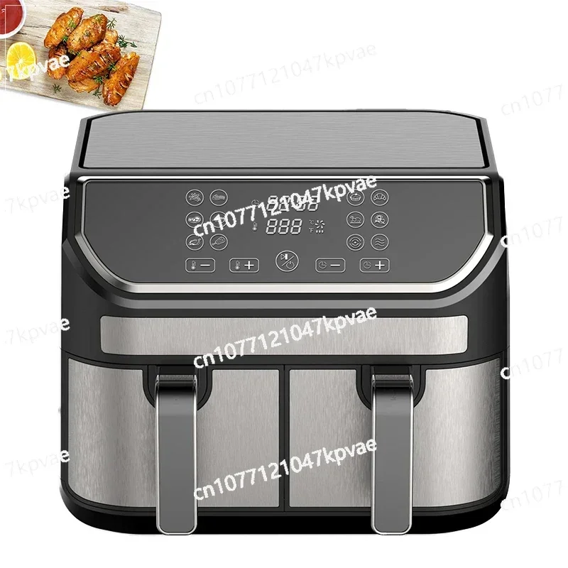 

New Double Air Fryer with Dual Basket Smart Multi Function Two Dual Zone 2 Basket 9L Quart Air Fryer