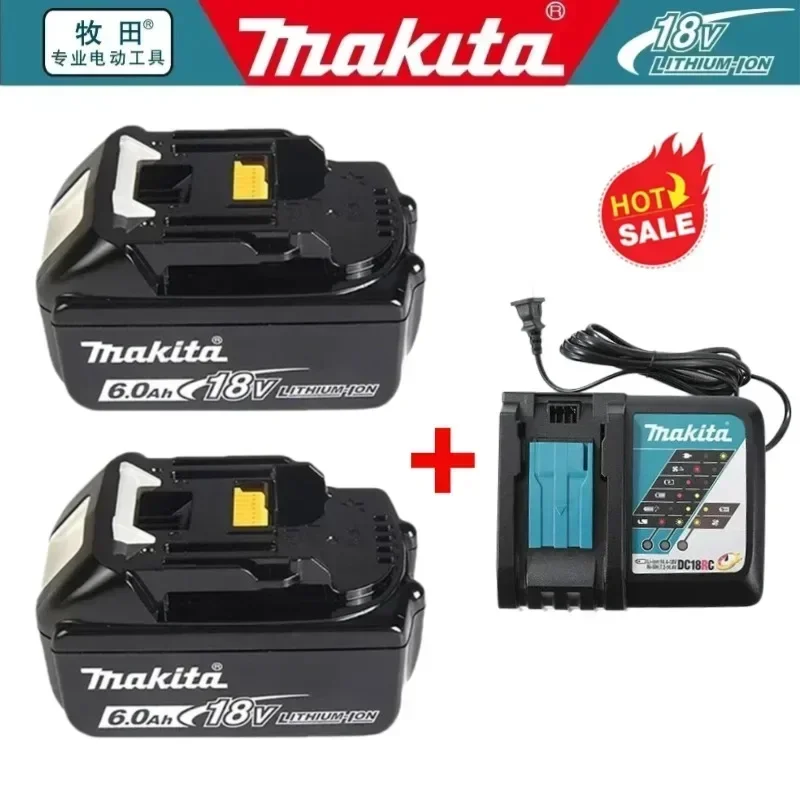 

DHL Ship With Charger BL1860 Rechargeable Battery 18V 6.0Ah Lithium Ion for Makita 18v Battery 6Ah BL1850 BL1880 BL1860B LXT400