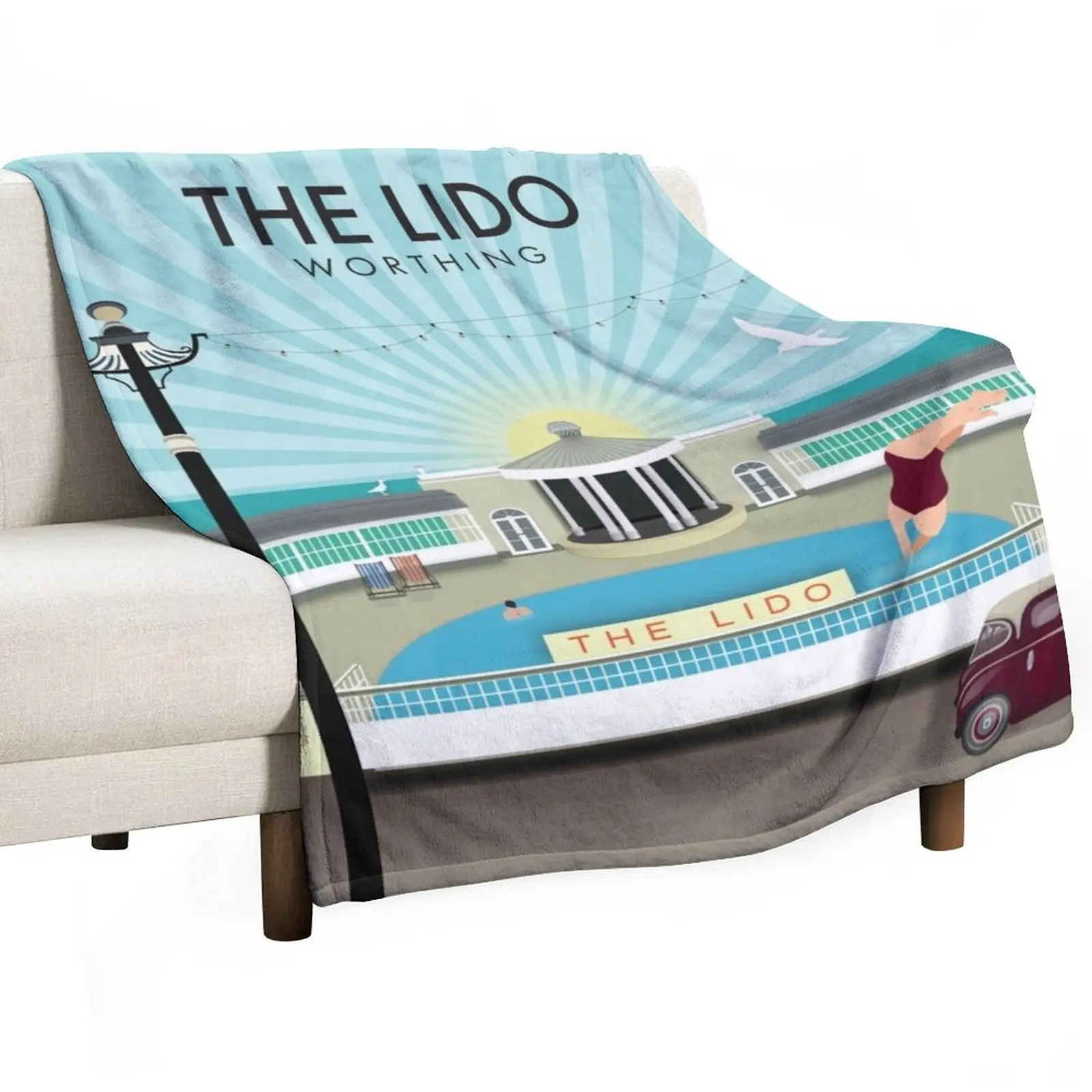 

The Lido in Worthing Throw Blanket For Decorative Sofa Softest For Baby Heavy Blankets