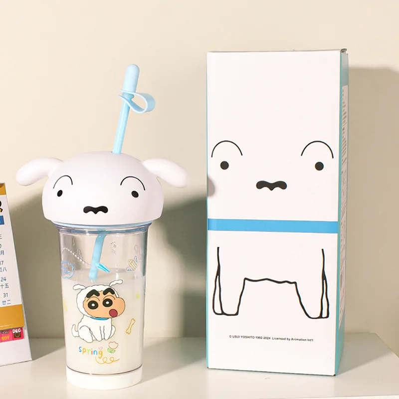 Cartoon Crayon Shin-Chan 500Ml Large Capacity Student Straw Tritan Water Cup High Temperature Resistant Drinking Cup Gift