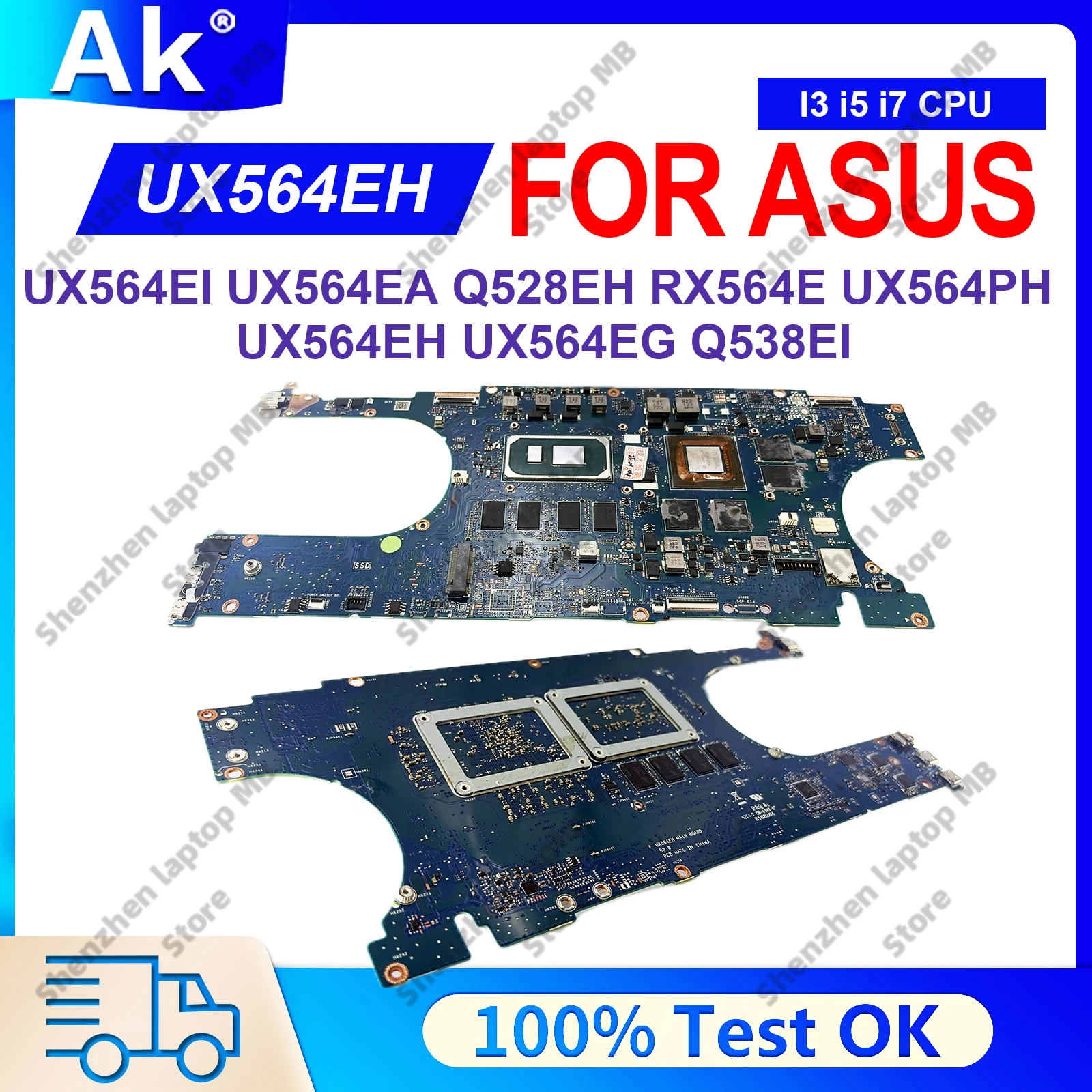 For ASUS Q528EHU X564EI UX564EA RX564E UX564PH Q538EI UX564EH UX564EG Laptop Motherboard With 11th Gen I3 i5 i7 UX564E Mainboard