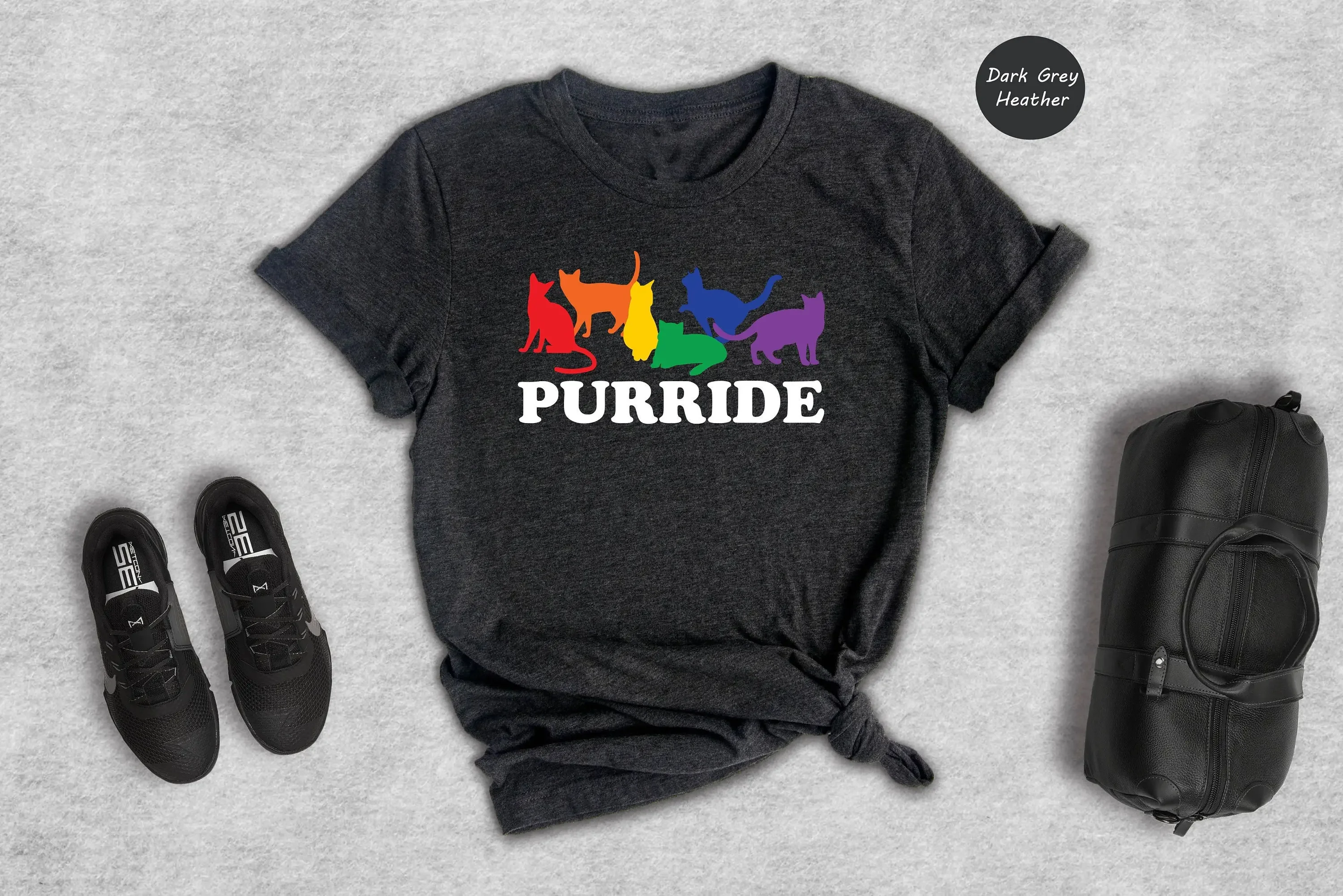Purride T Shirt LGBT Rainbow CaT Equality Pride Month Queer