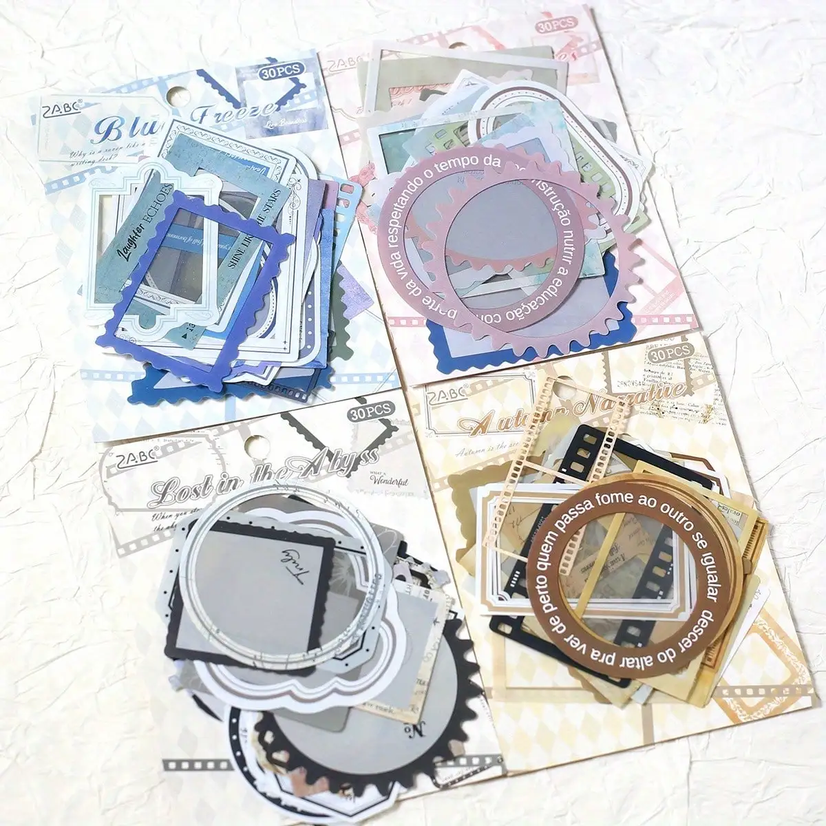 30pcs Transparent PET Frame Stickers Scrapbooking Decorative Supplies Journaling Scrapbook PET Materials Craft Daily Planner