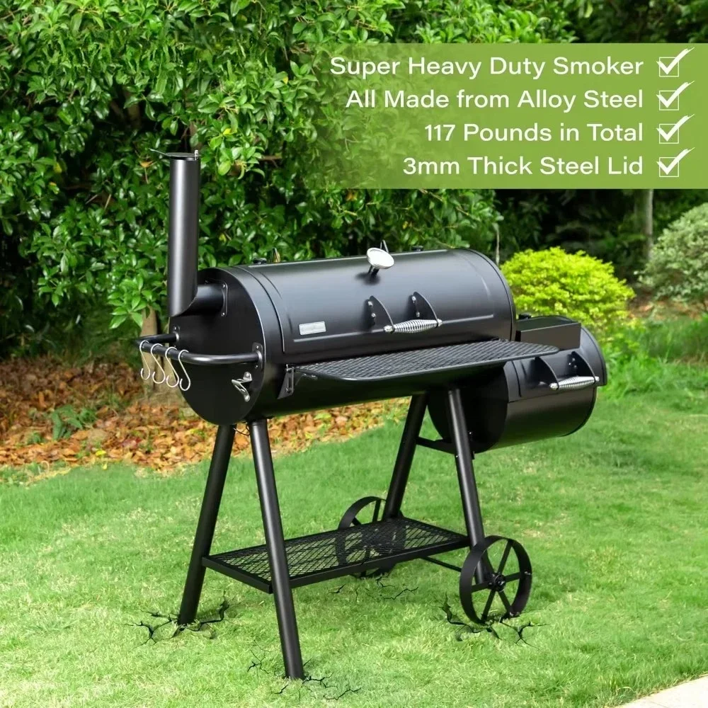 Latest Style Outdoor Smoker,Extra Large Cooking Area(941 Sq.in. in Total) Offset Smoker