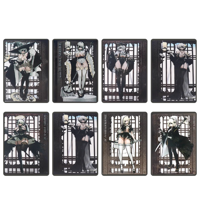 Anime Goddess Story Diy Black Metal Cards Characters Yorha No 2 Type B Collectible Card Christmas Birthday Gifts Children's Toys