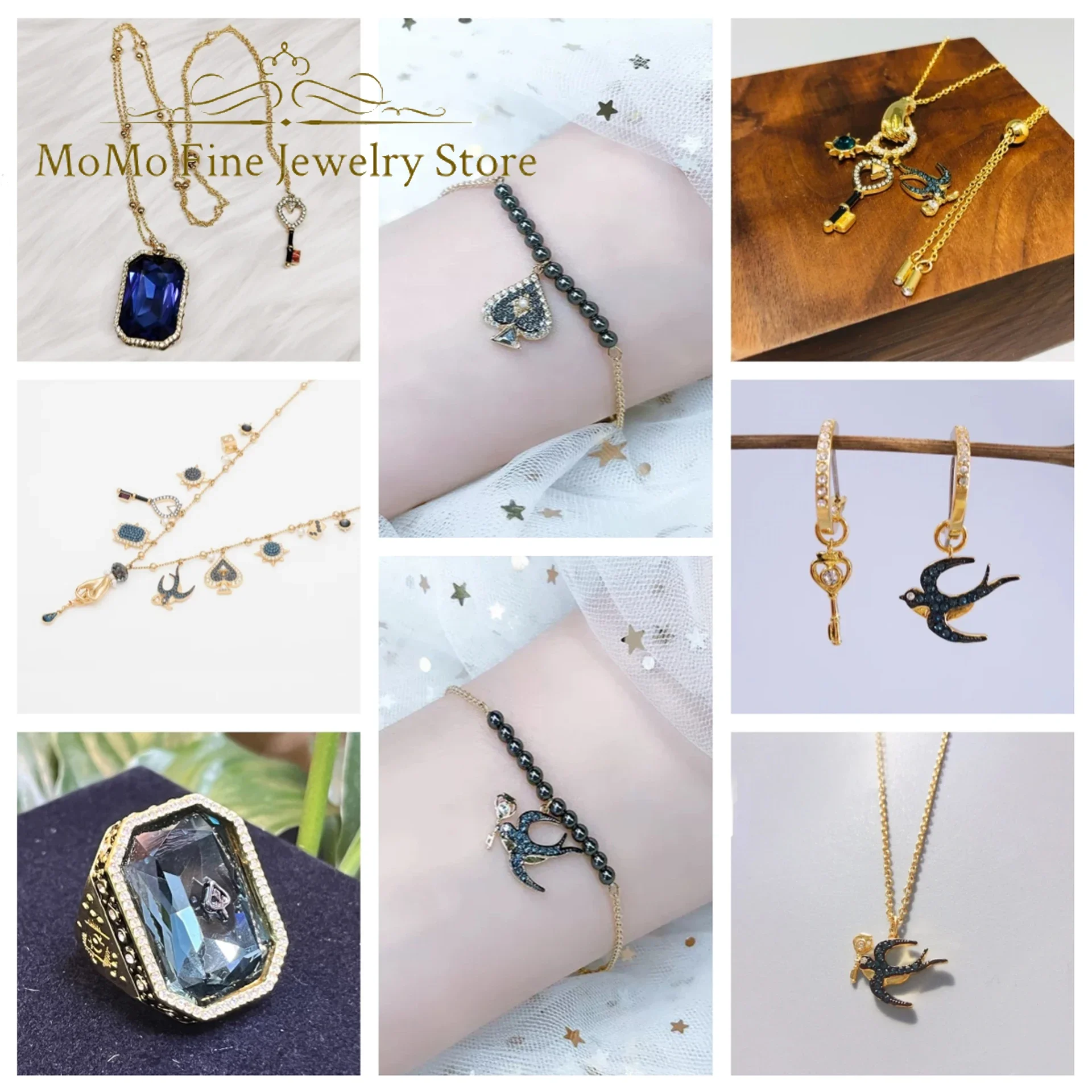 Original 2026 New Advanced Party Jewelry Sets Charming Tarot Cards Palm Mysterious Lucky Lock Women's Necklace Bracelet Earrings