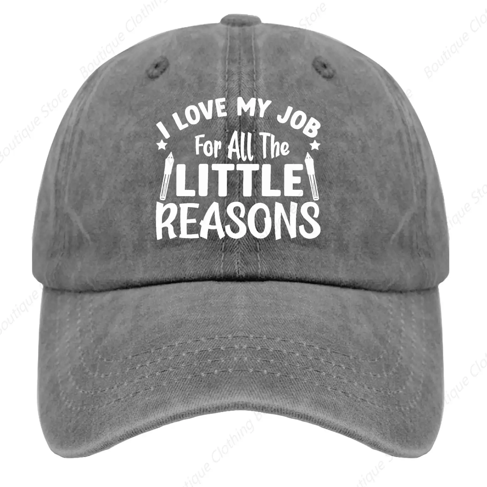 I Love My Job for All The Little Reasons Cap Mens Black Hat Pigment Gray Trucker Hats Women Gifts for Her Workout