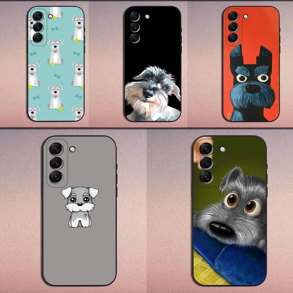 

Cartoon Schnauzer Dog Phone Case For Samsung Galaxy A20,A21s,A22,A31,A32,A52,A53,A72,73,A80 Soft Black Cover