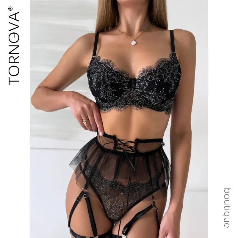

Toucheart Women Solid Color Sexy Lace Hollowout Interesting Underwear GartersVersatile Slim Spaghetti Strap Patchwork Underwear