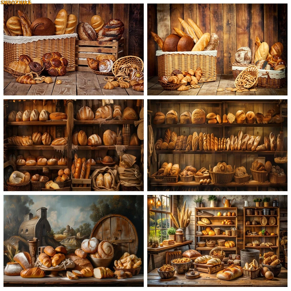 

Wooden Planks Kitchen Donut Bread Backdrop Baking Bread Food Cake Portrait Party Kitchen Tools Photography Background Photoshoot