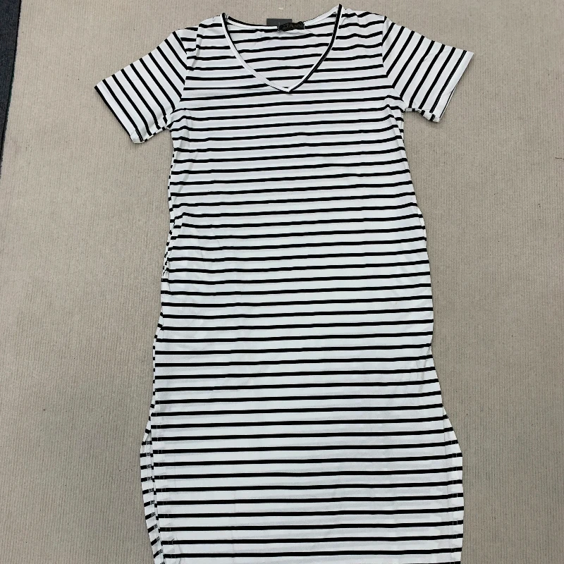 

Женская одежда: летнее свободное повседневное платье с полосатым принтом, удобное для беременных, с коротким рукавом, V-образным вырезом, домашнее платье, эластичная пижама
