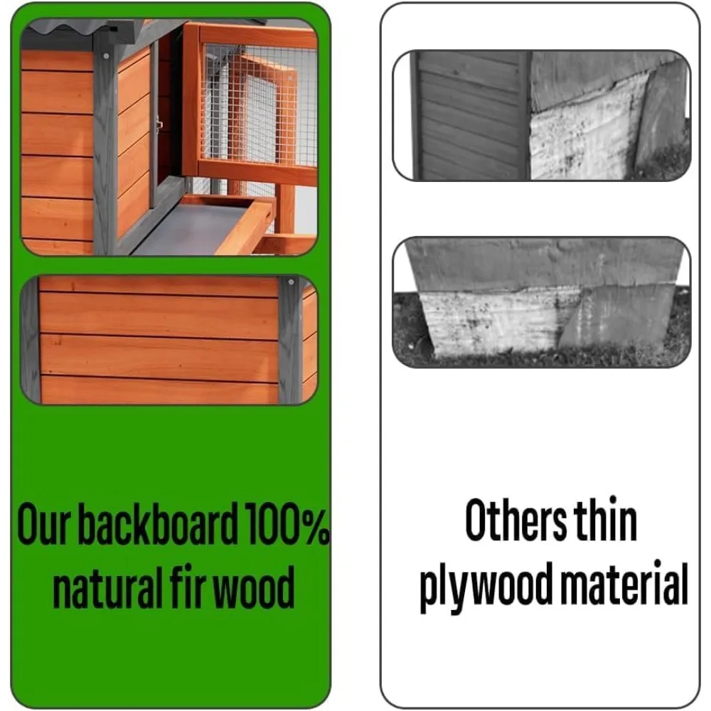 Hühnerstall, Hühnerstall, kleiner hölzerner Entenstall im Freien, 2-stöckiges Hühnerstall, alle Wettergebrauchter Geflügel-Wchtelkäfig, Kaninchen-Haustierkupplung