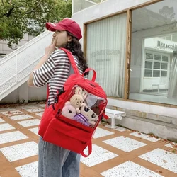 Women Kawaii Ita Backpack Waterproof Oxford School Backpack for Teenager Girls Casual Clear Double Shoulder Bags