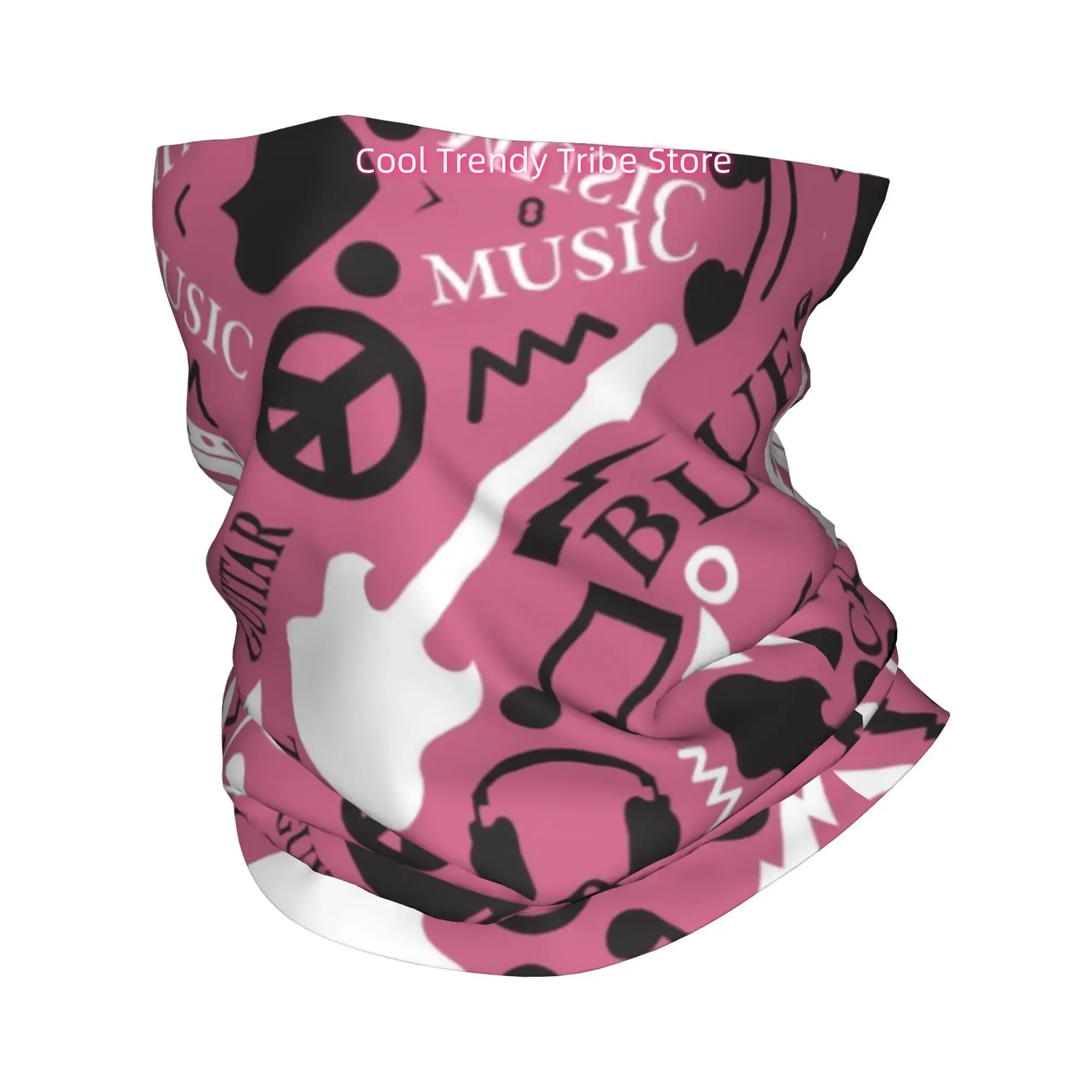Retro Music Style Element Novelty Print Bandana Men Funny Head Scarf Outdoor Fashion Headwrap Gift